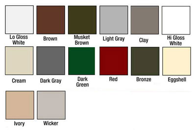 STANDARD GUTTER COLORS: ALUMINUM